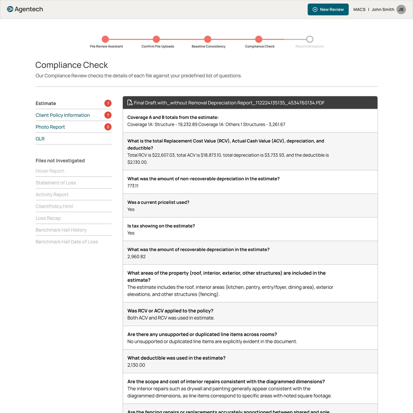 Compliance check